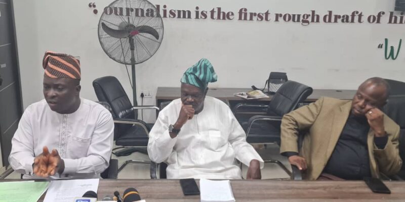 Comm for Budget, Prof. Musibau Babatunde; Commissioner for Information, Prince Dotun Oyelade, and the CPS, Mr. Suleiman Olanrewaju during the media briefing today.