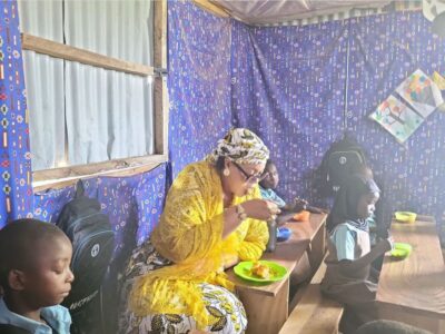 Dr. Yetunde Adeniji with some of the children at Wassa